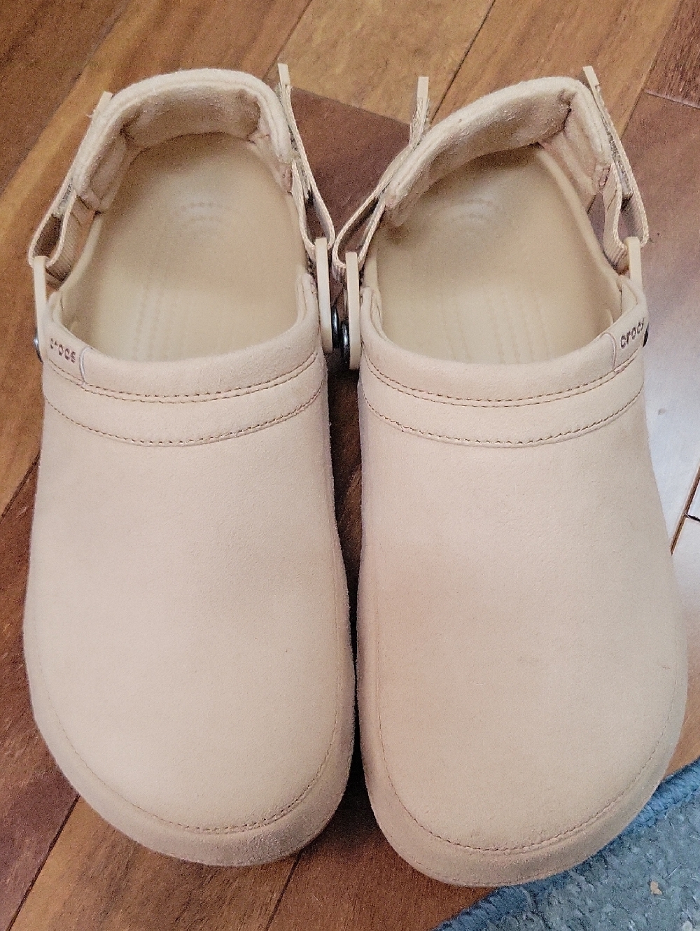 CROCS Unisex Suede-Look Tan Clog with Heel Strap